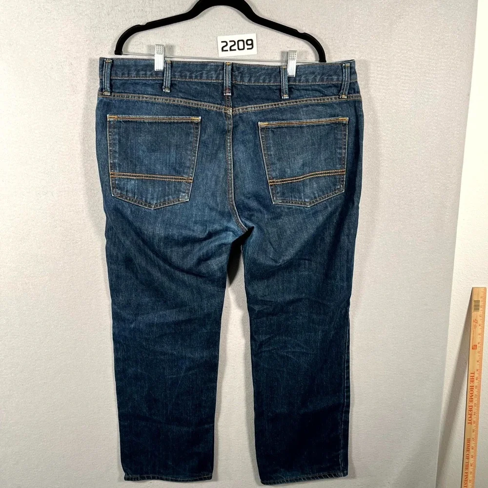 Y2KArizona Jeans Men 38x29 Blue Denim Cotton Dark Wash‎ Whiskers Detail Straight